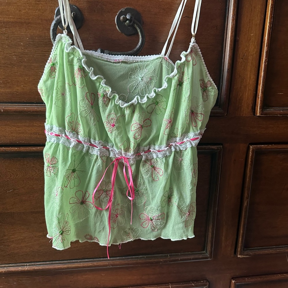 Green Floral Women's Camisole